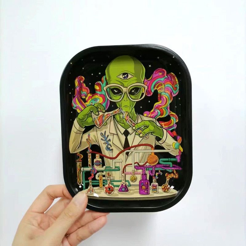 Drehunterlage aus Metall Alien Chemist Design 14x18cm - Drehunterlage von gripdealer.ch - Nur CHF 14.90! Jetzt bei GripDealer