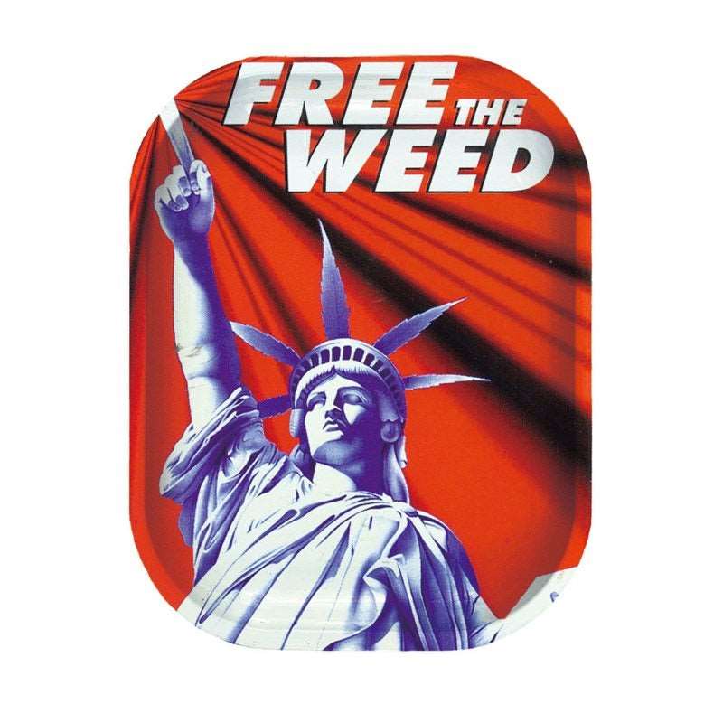 Drehunterlage aus Metall Free the Weed Design 14x18cm - Drehunterlage von gripdealer.ch - Nur CHF 14.90! Jetzt bei GripDealer