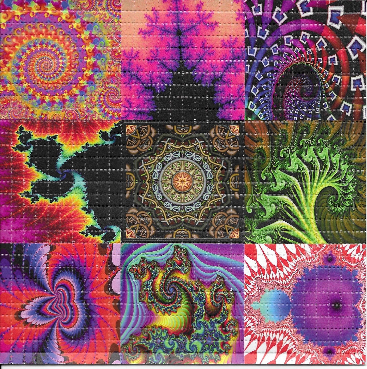 LSD Blotter Kunst Fraktal Collage Design 19x19cm - LSD Blotter von gripdealer.ch - Nur CHF 69.90! Jetzt bei GripDealer