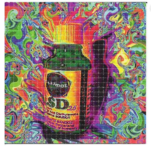 LSD Blotter Kunst LSD Flasche Design 19x19cm - LSD Blotter von gripdealer.ch - Nur CHF 69.90! Jetzt bei GripDealer