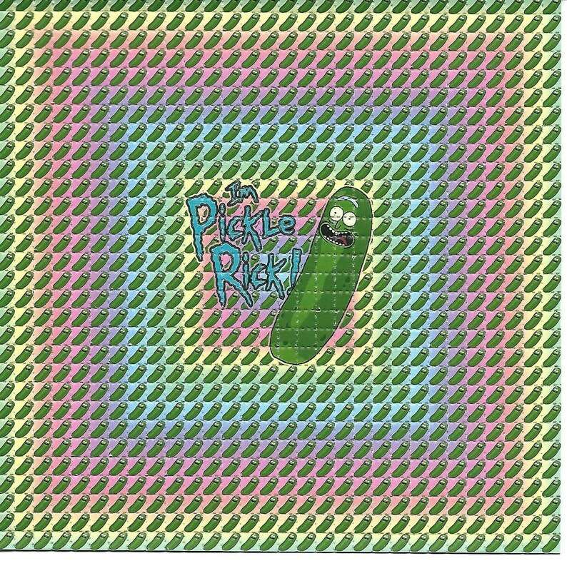 LSD Blotter Kunst Pickle Rick Design 19x19cm - LSD Blotter von gripdealer.ch - Nur CHF 69.90! Jetzt bei GripDealer